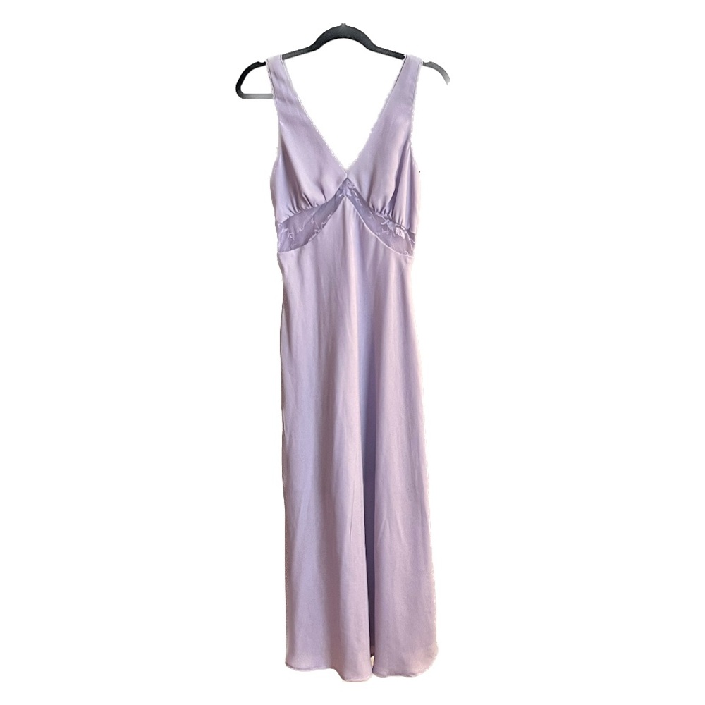 NWOT Wild Fable Purple Lace Mesh Tie Midi Dress